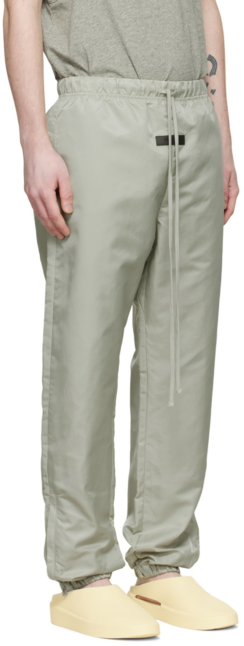 ESSENTIALS Green Nylon Track Pants outlook
