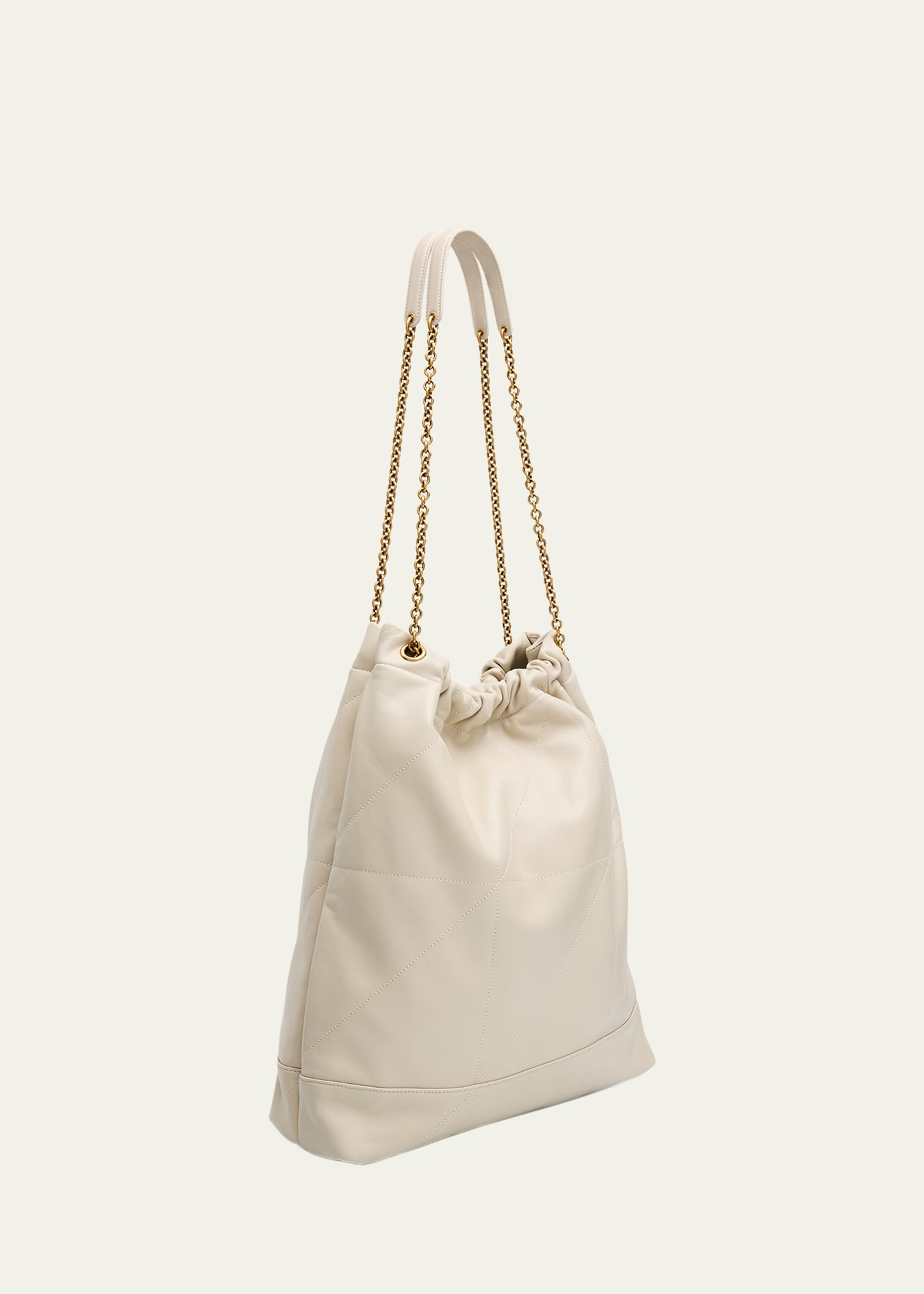 Jamie Large Pochon YSL Shoulder Bag in Quilted Lambskin Leather - 3