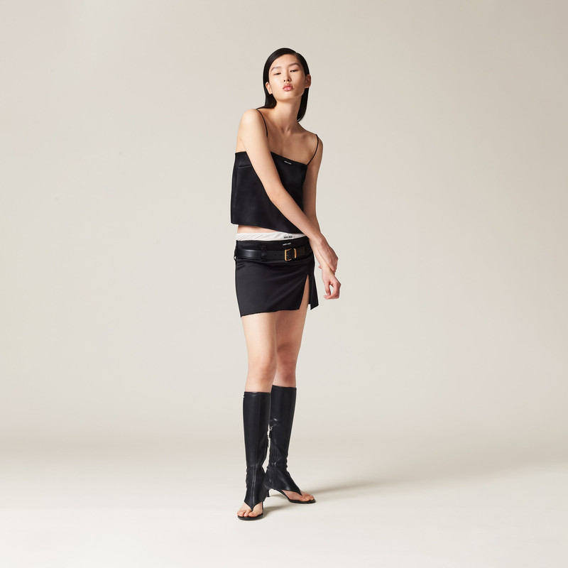 miu miu ブラック タンクトップ　S Miu Miu ロゴ タンクトップ | ブラック | FARFETCH JP