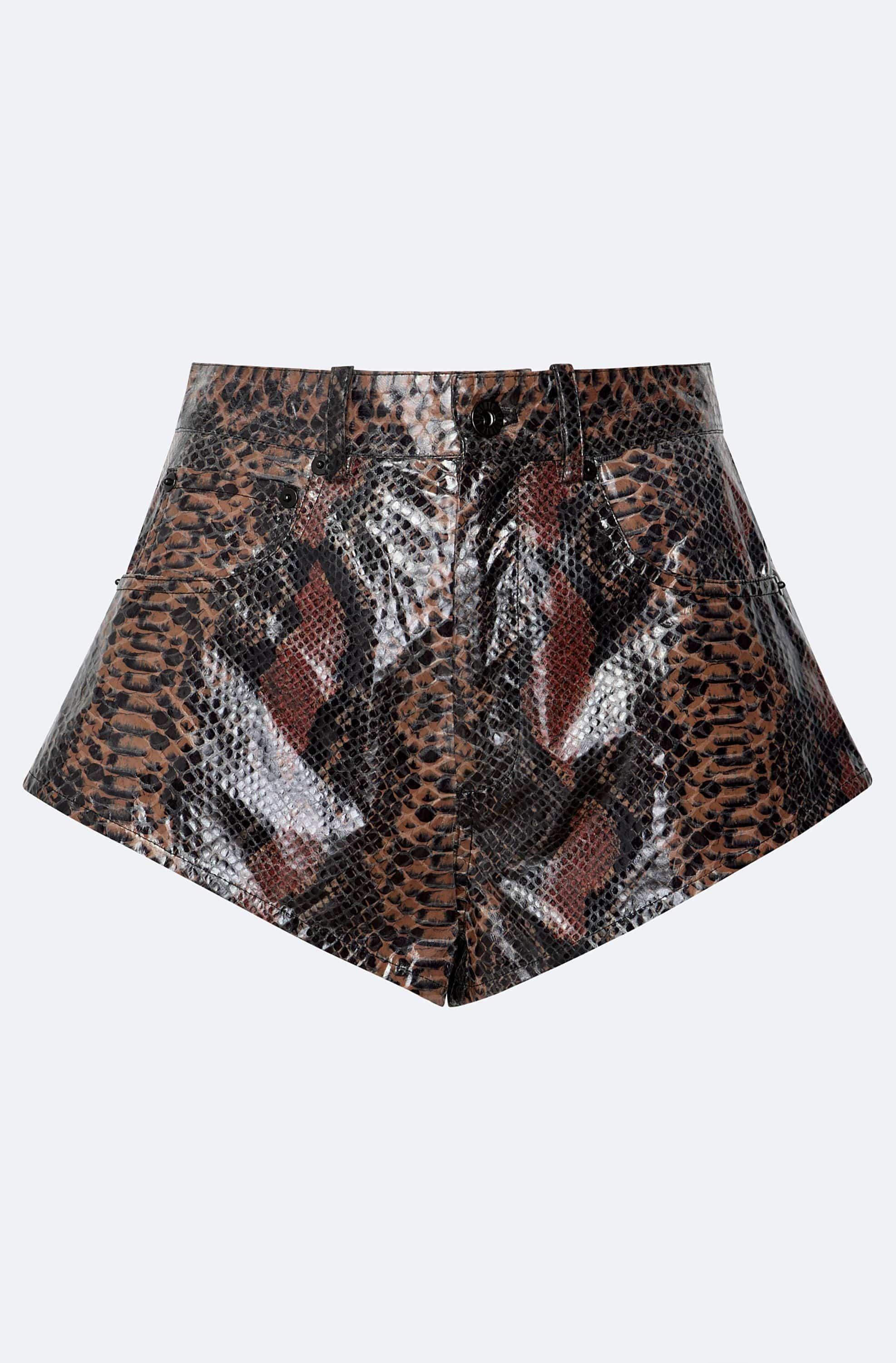 Laminated Snake Mini Short - 2