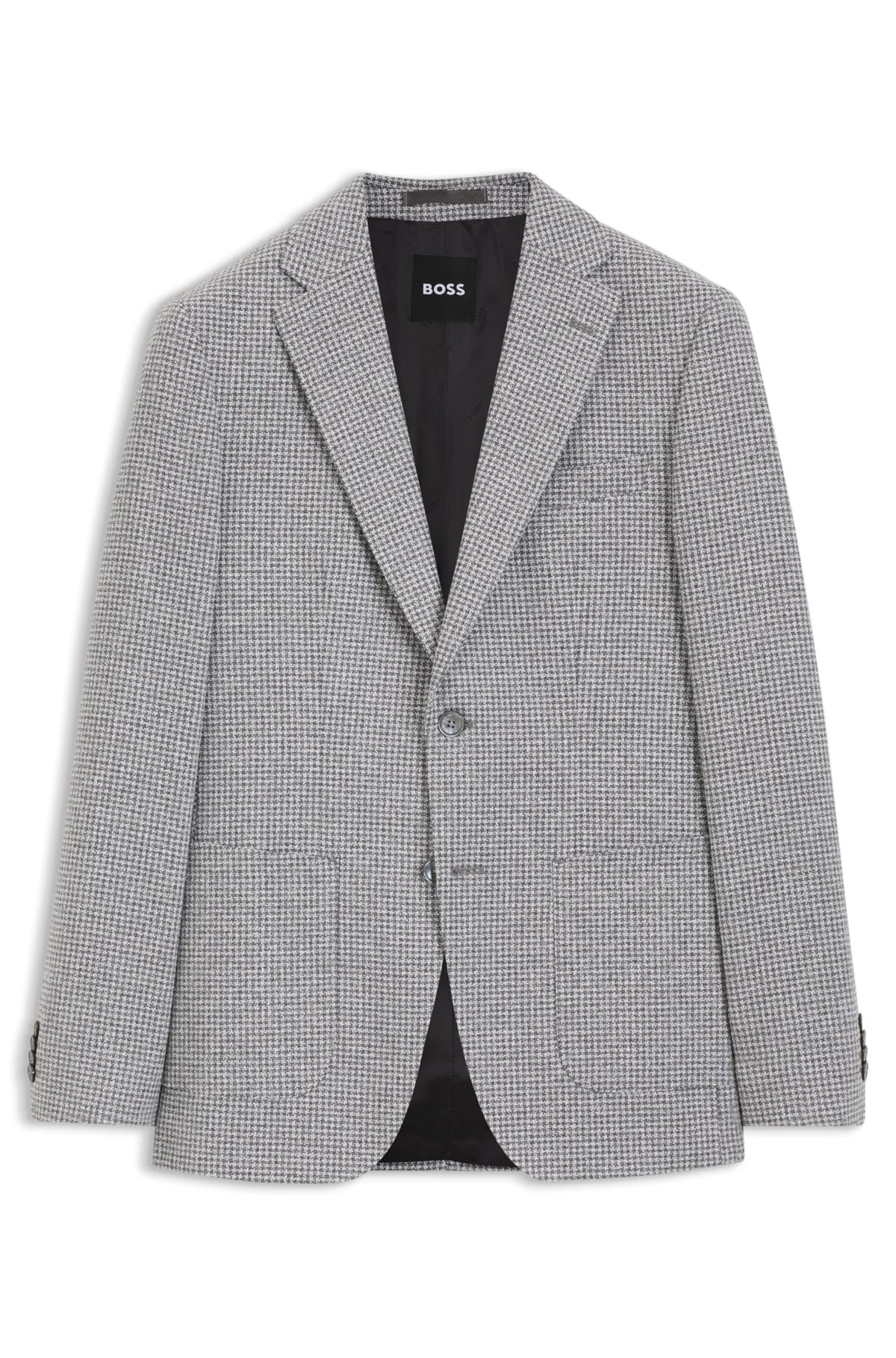 SLIM-FIT JACKET IN MICRO-PATTERNED FABRIC - 1