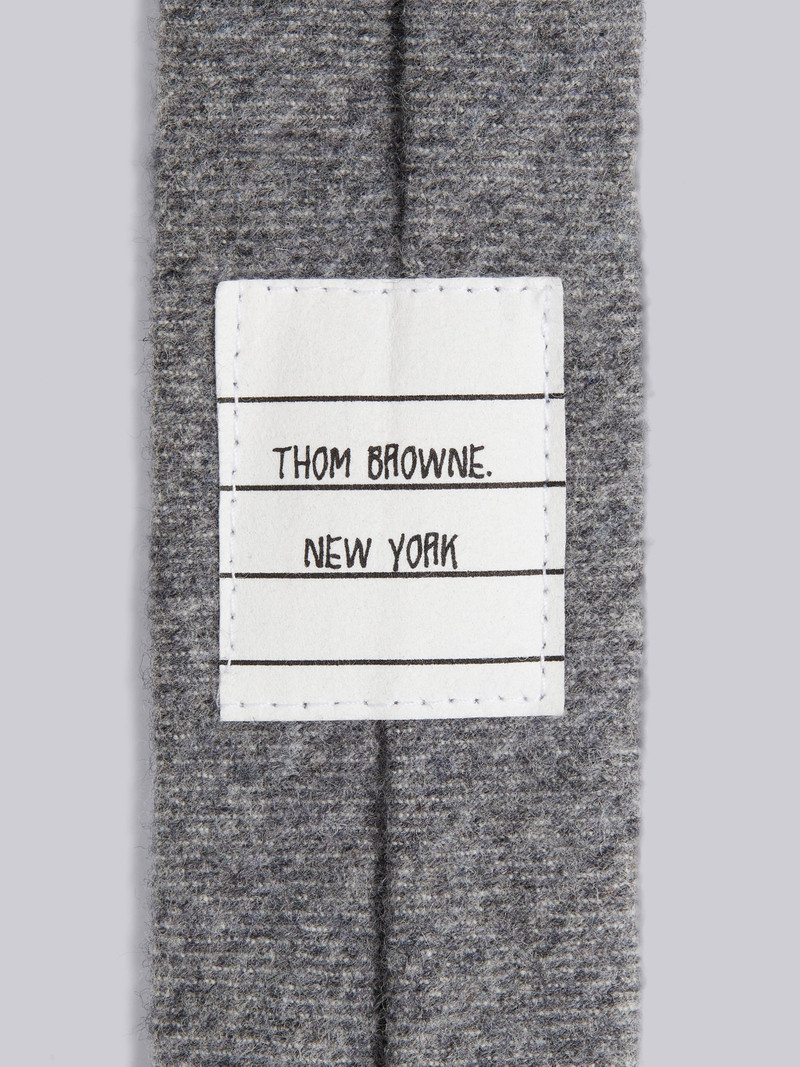 Thom Browne Medium Grey Lightweight Boiled Wool Stripe Classic Tie outlook
