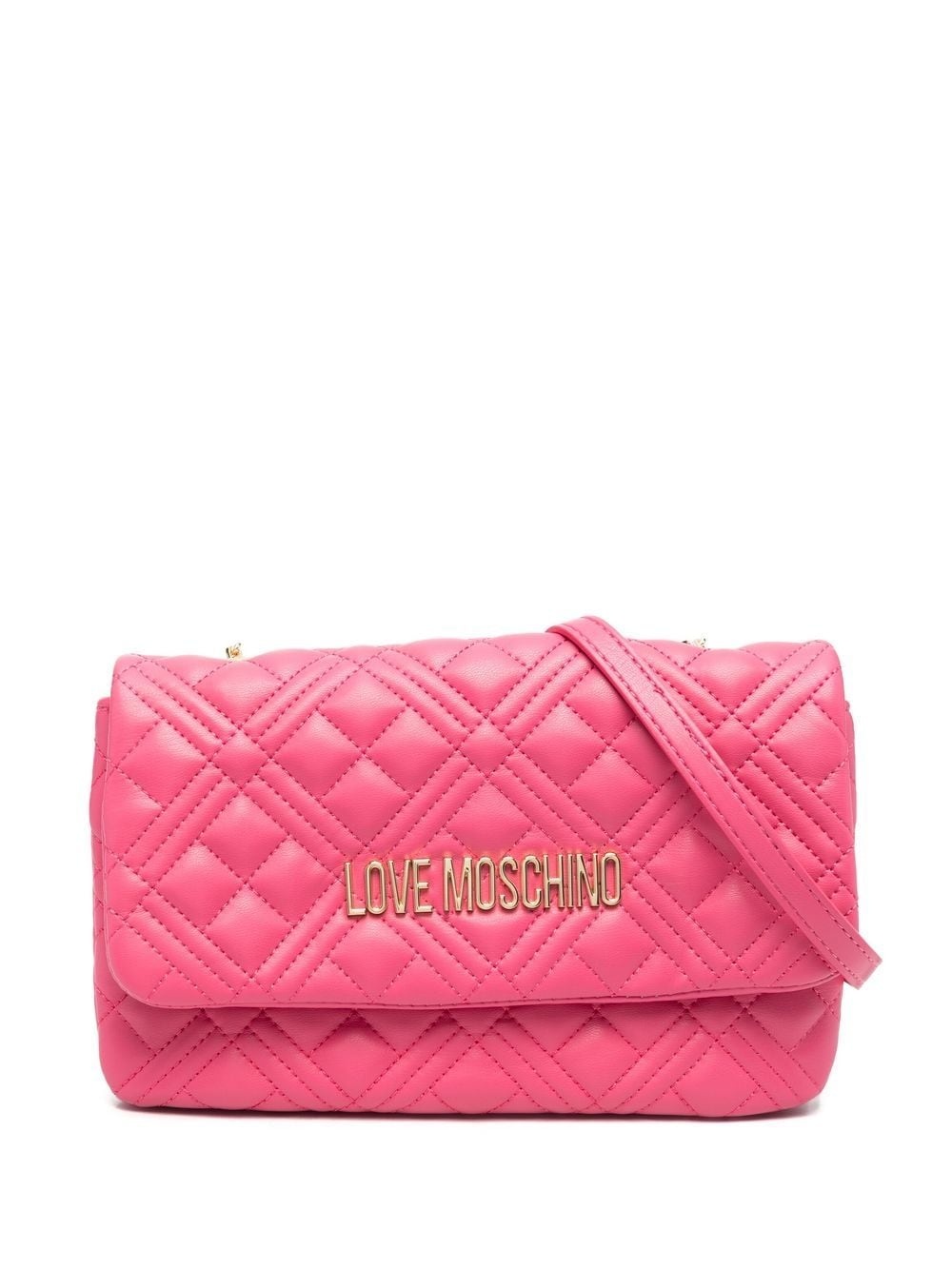 logo-plaque quilted shoulder bag - 1