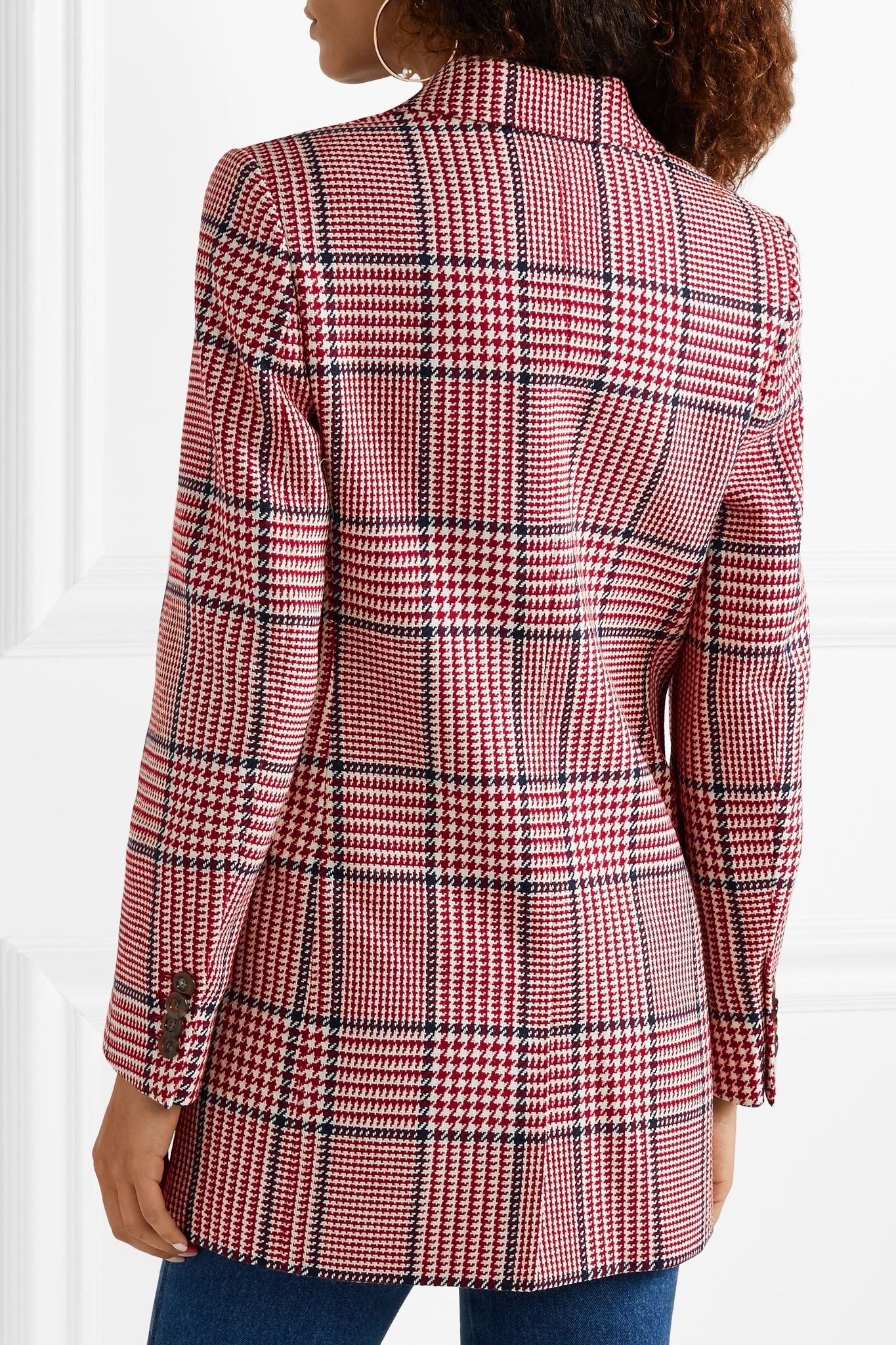 Prince of Wales checked wool-blend blazer - 4