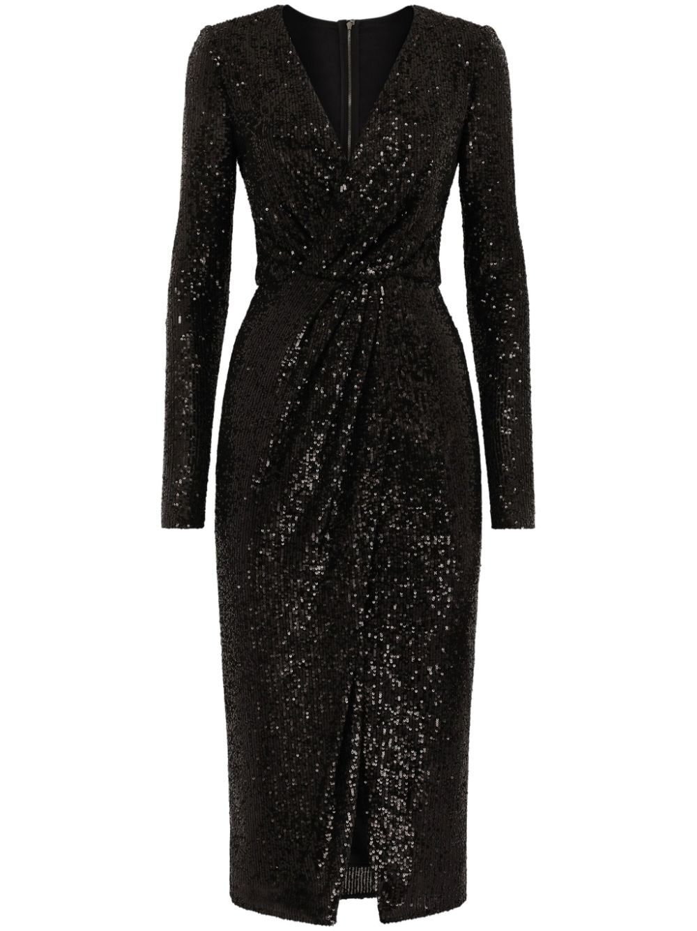 sequin-embellished V-neck minidress - 1