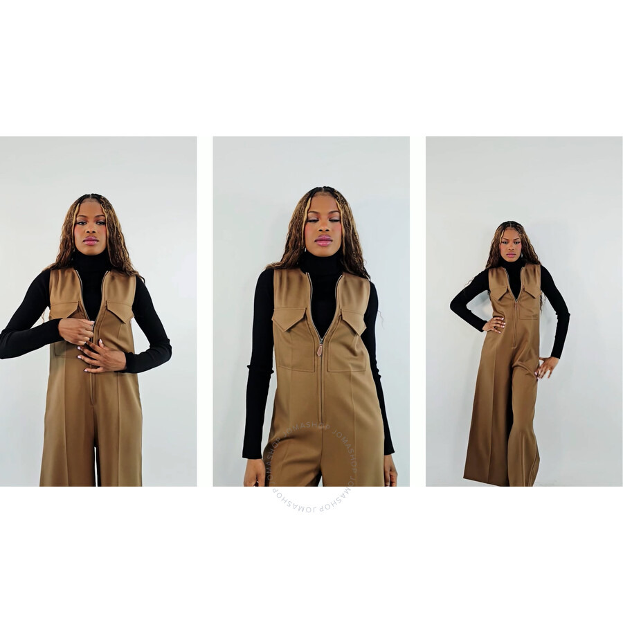Burberry Ladies Warm Walnut Neave Wool Jumpsuit - 3