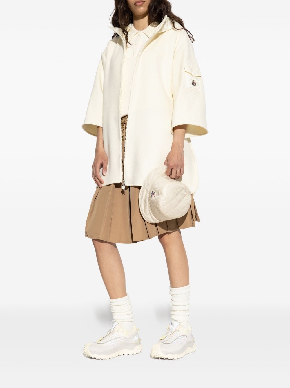 zip-up hooded cape - 2