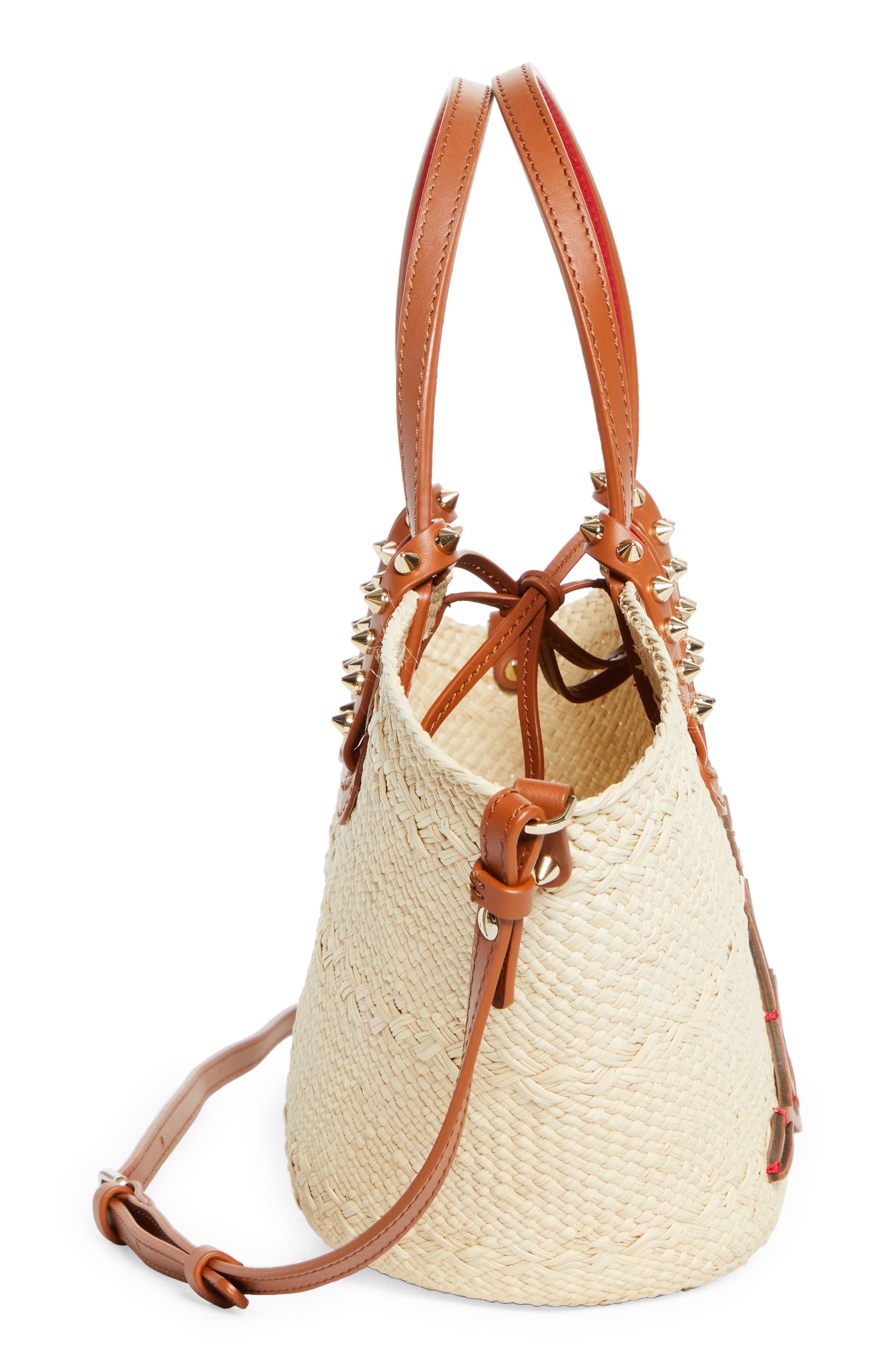 Christian Louboutin Mini Cabata Raffia Basket Tote in Natural/Cuoio at Nordstrom - 4