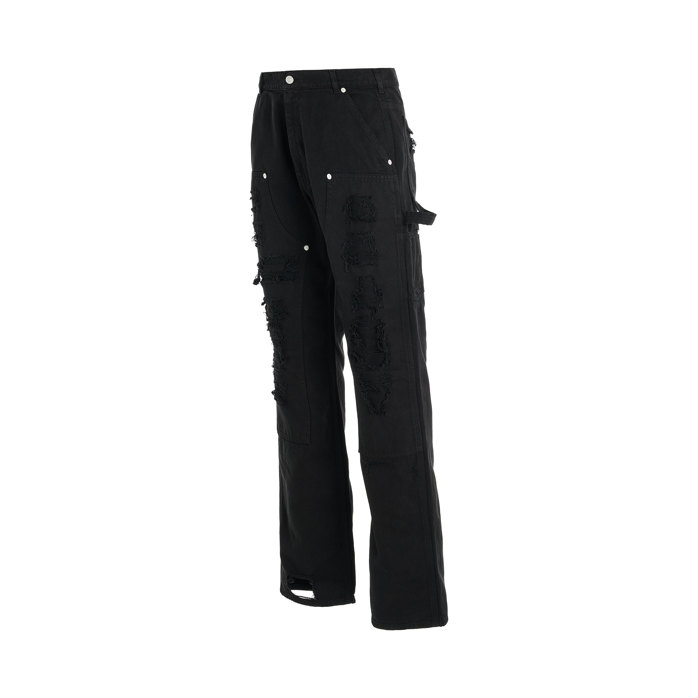 1017 ALYX 9SM Destroyed Carpenter Pants in Washed Black