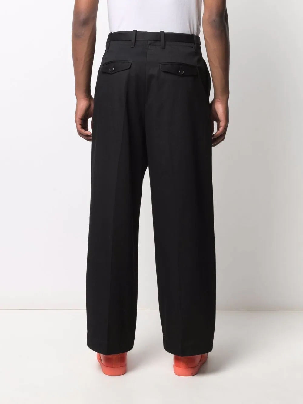 front-pleat wide-leg trousers - 4