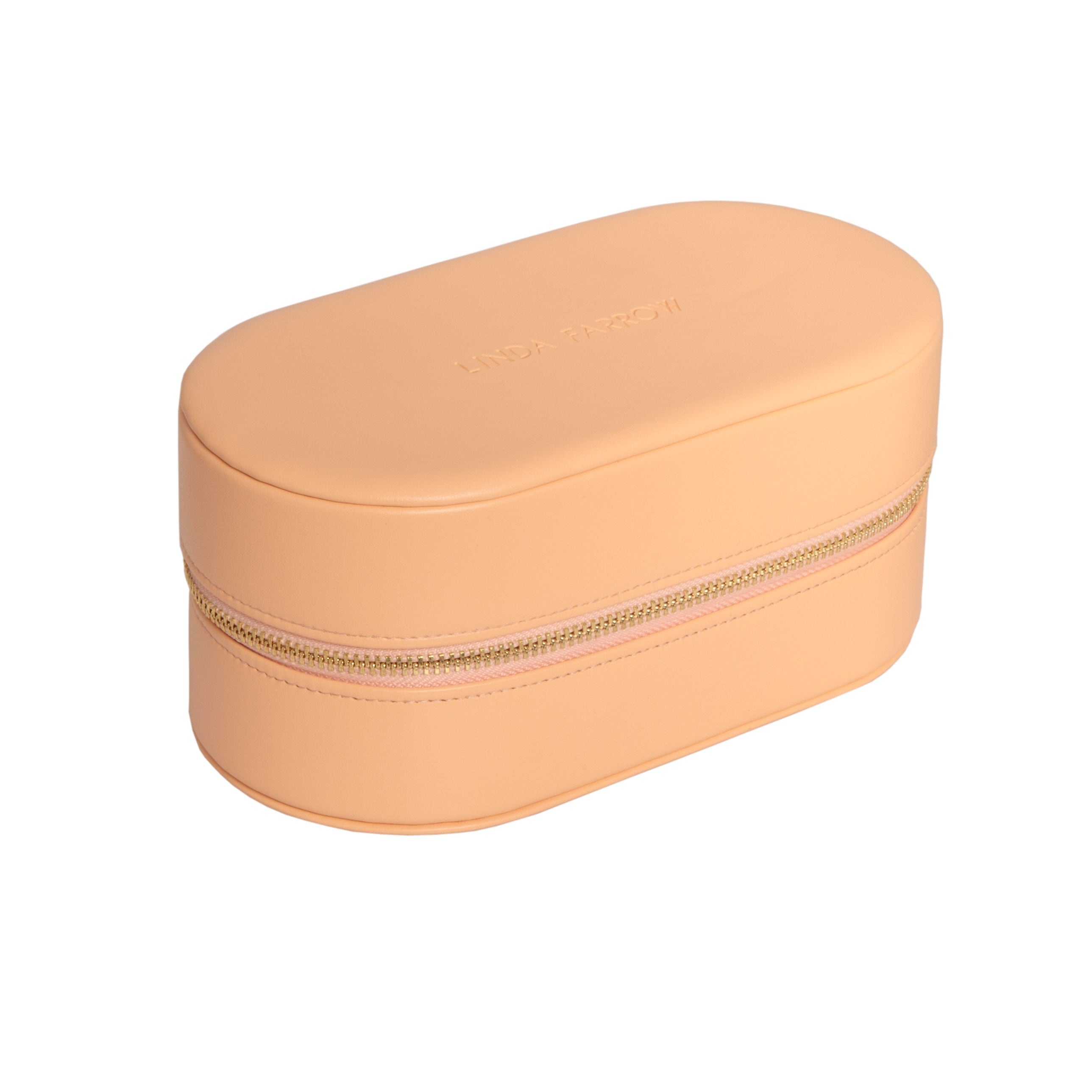 LINDA FARROW OVAL TRAVEL CASE IN PEACH - 3