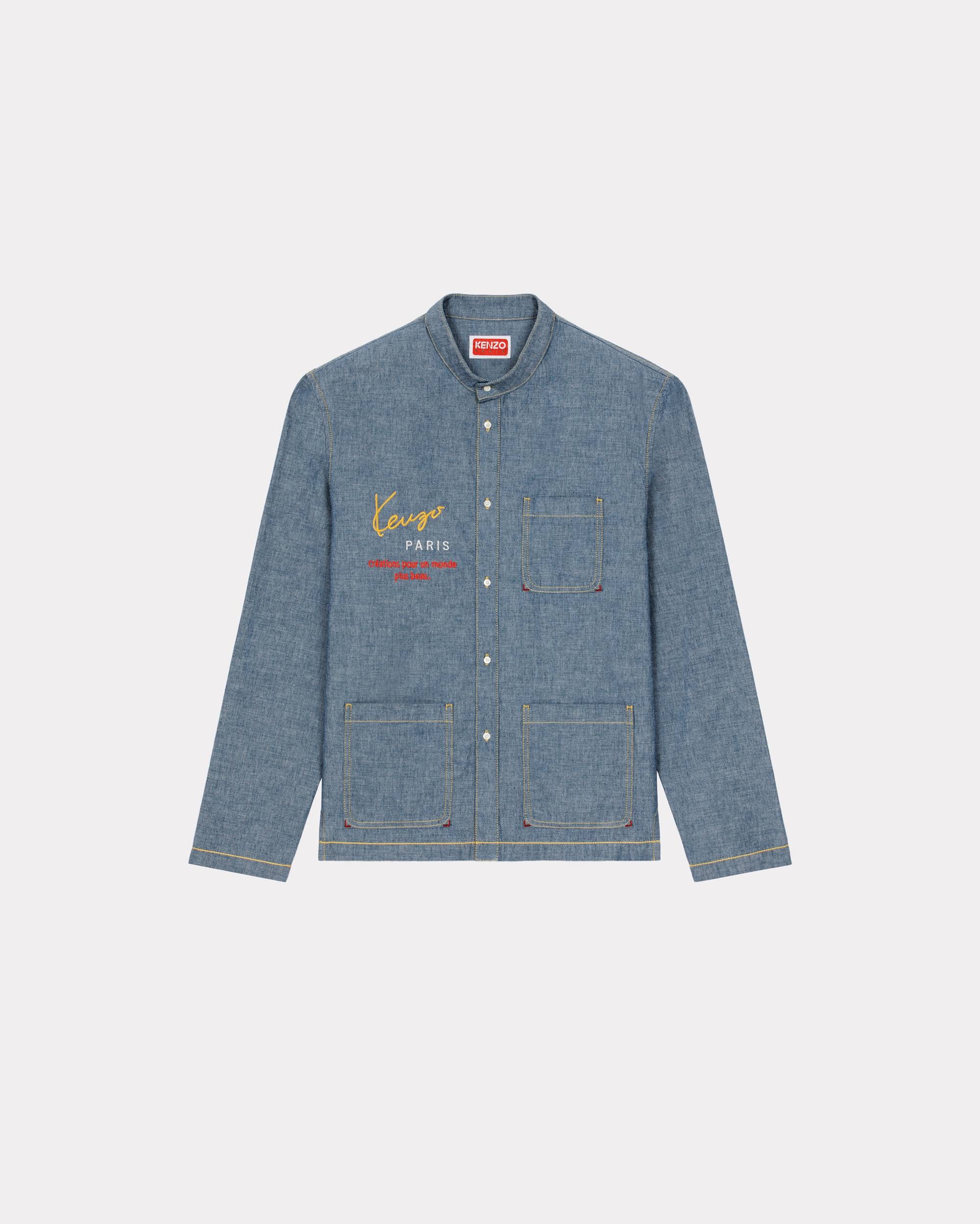 Embroidered denim shirt - 1