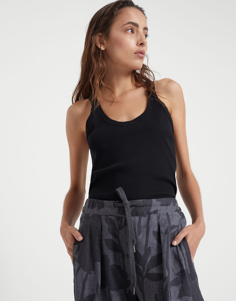 Ramage print lessivé linen slouchy trousers 3
