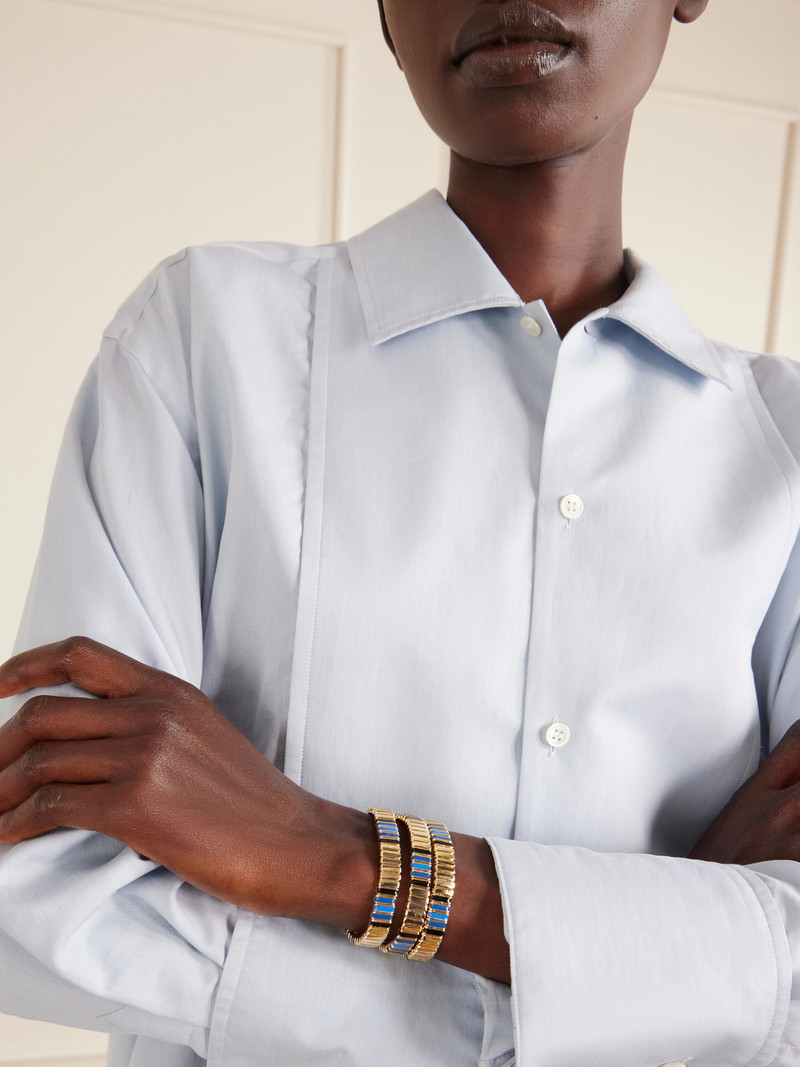 ROXANNE ASSOULIN Very Well Done Snaked Set Of Three Gold-tone And Enamel Bracelets outlook