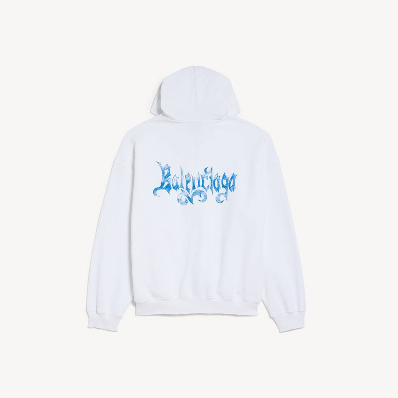 BALENCIAGA Women's Sketchy Zip-up Hoodie in White outlook