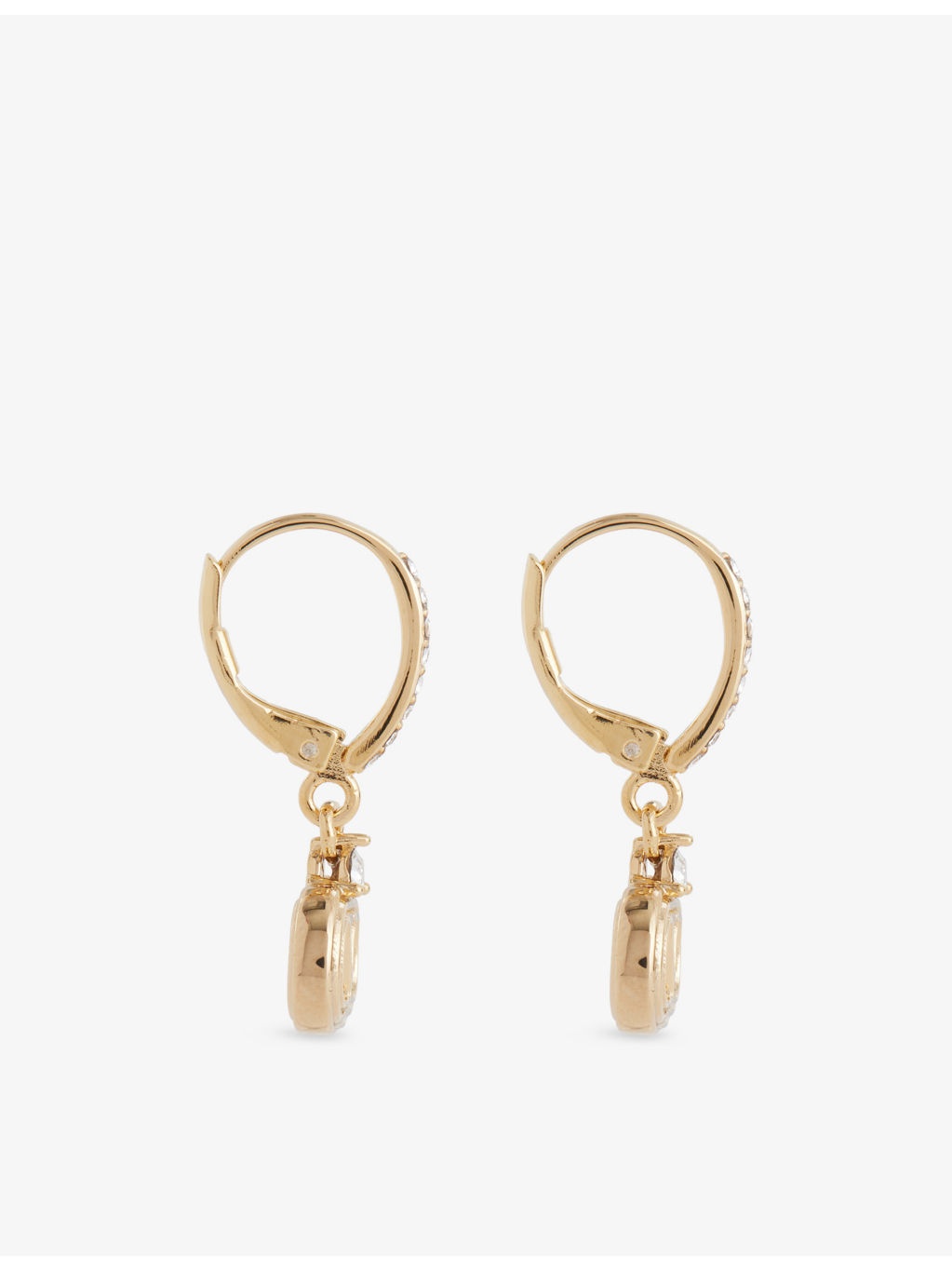 Ovalette Crystal-Embellished Brass Drop Earrings - 4