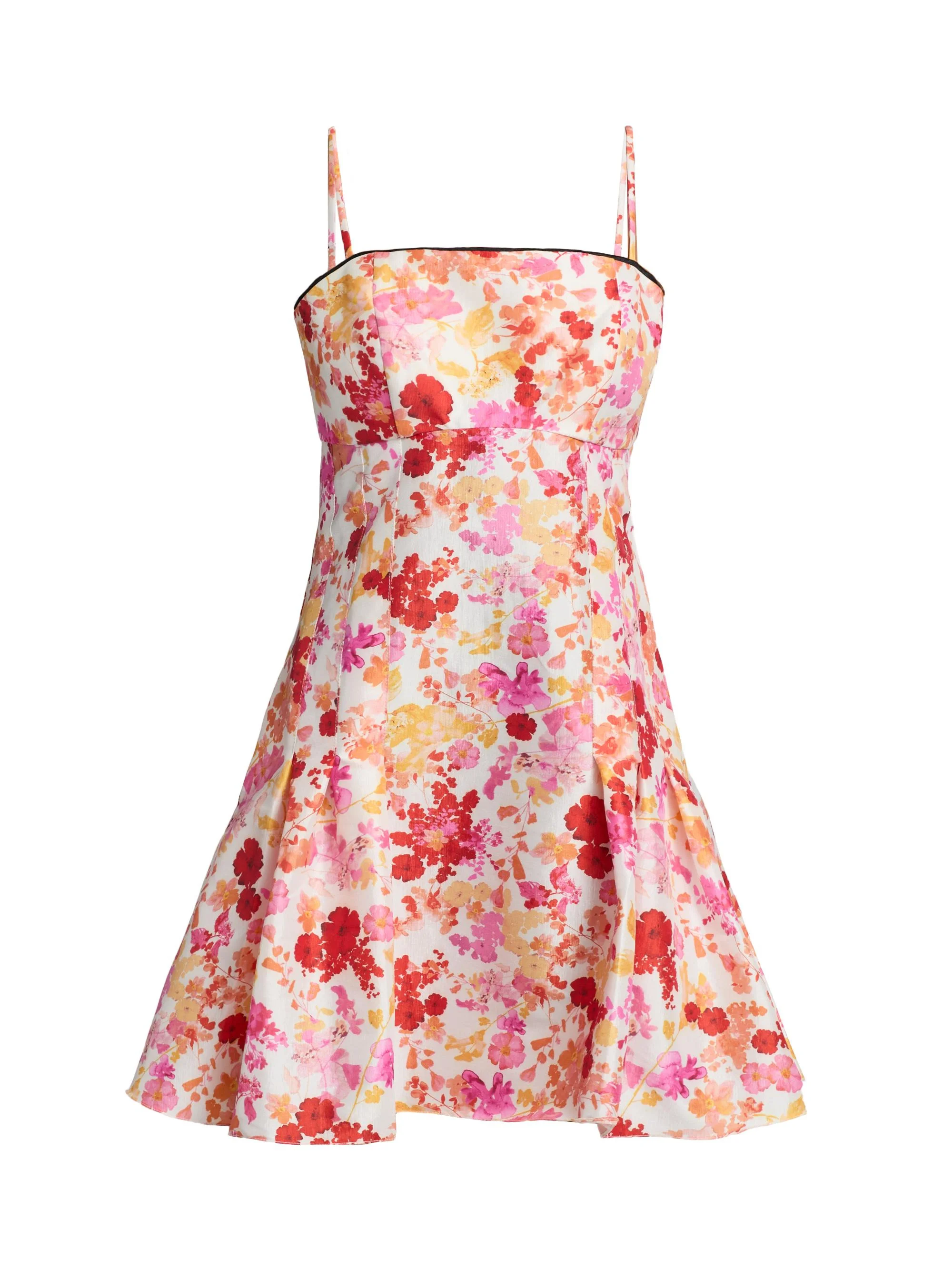 Women's Lenita Poppies Taffeta Minidress - Coral - 1