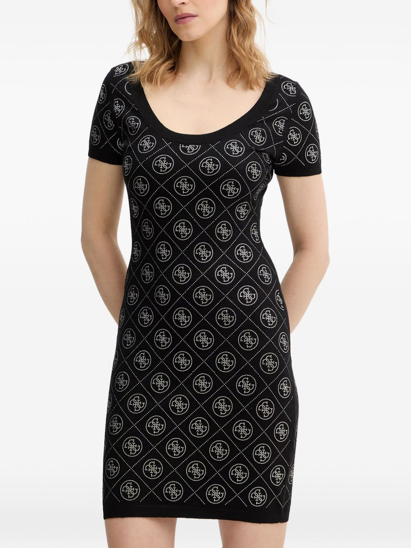 4G rhinestone-embellished mini dress 1