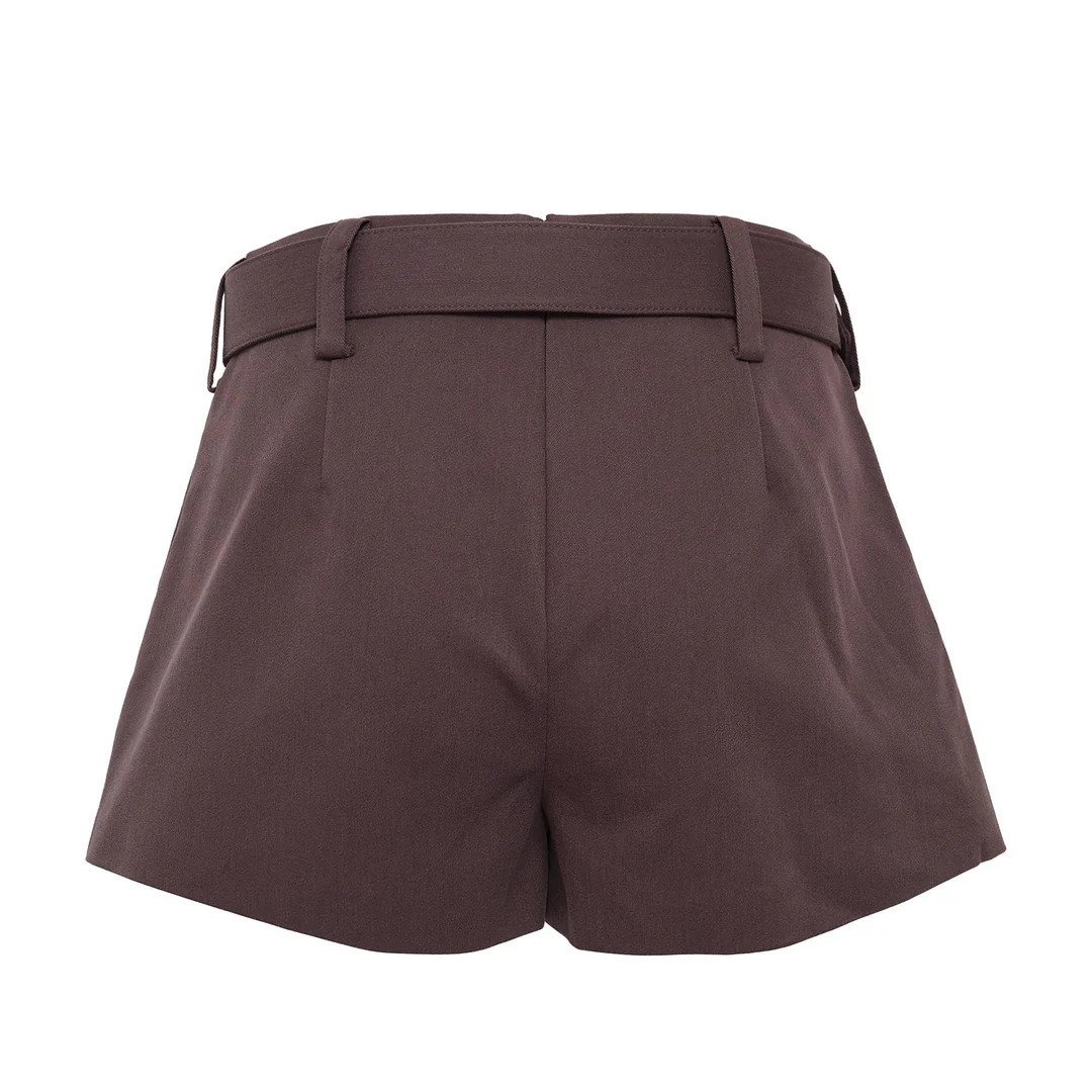 Brown Cotton Skort - 2