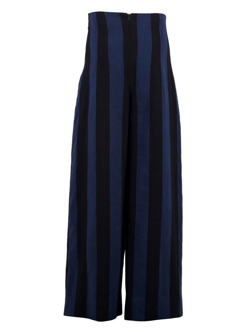 high-waisted striped cotton trousers 4