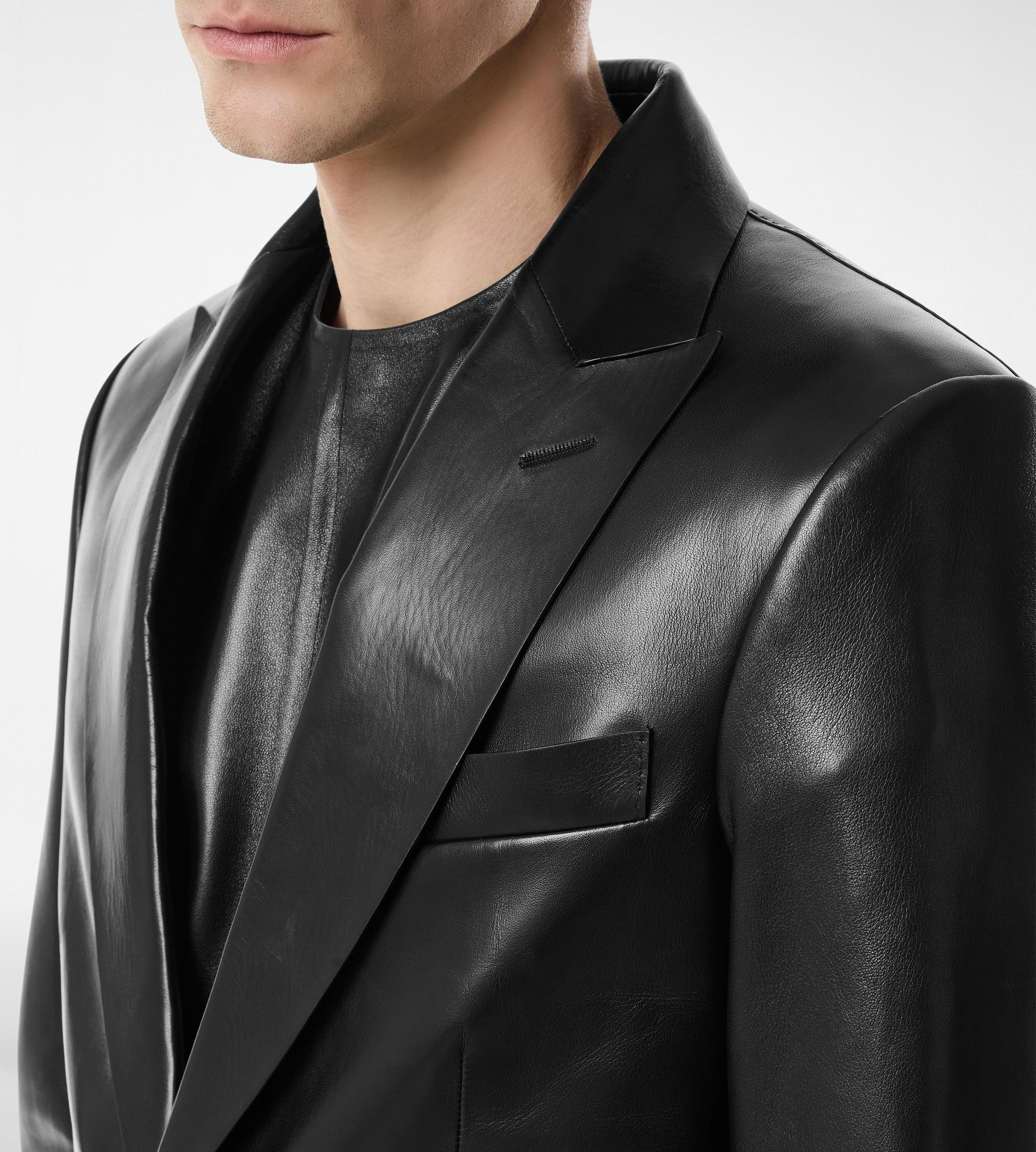 BUTTERY LEATHER BONDED BLAZER - 2