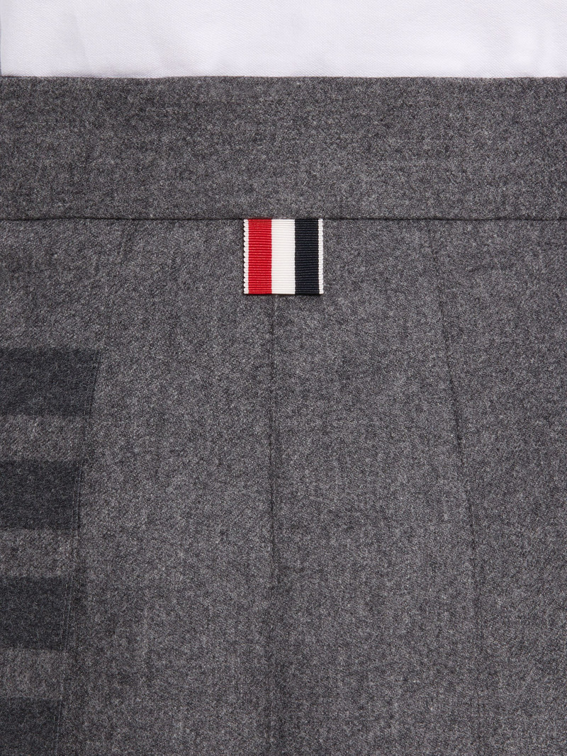 Medium Grey Wool Cashmere Flannel Pleated 4-Bar Mini Skirt 6