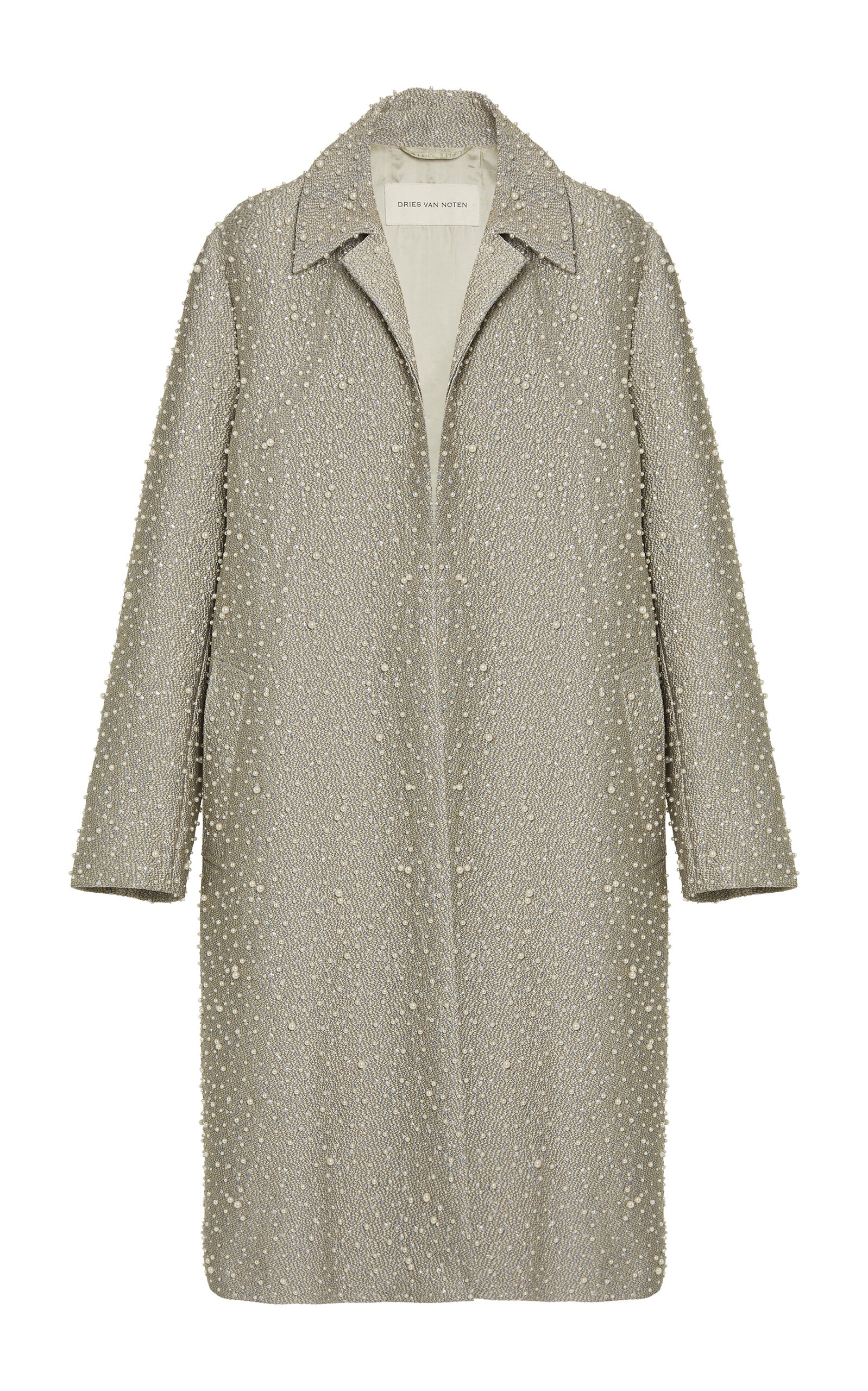 Roltas Pearl-Embellished Jacquard Coat silver - 6