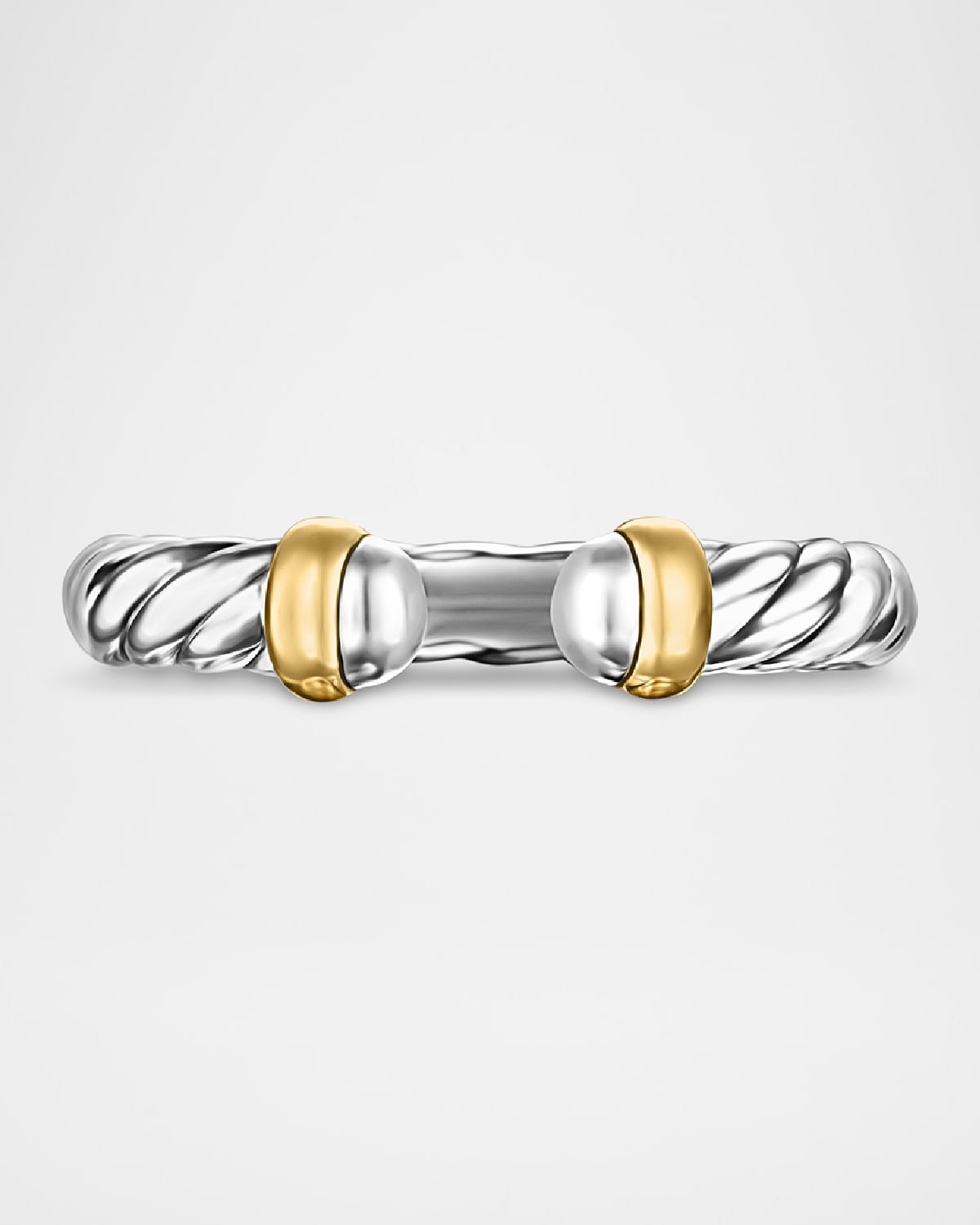 Cable Flex Open Ring in Silver and 14K Gold, 3.4mm - 4