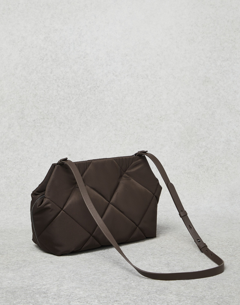 Matelassé nylon bag with shiny trim 2