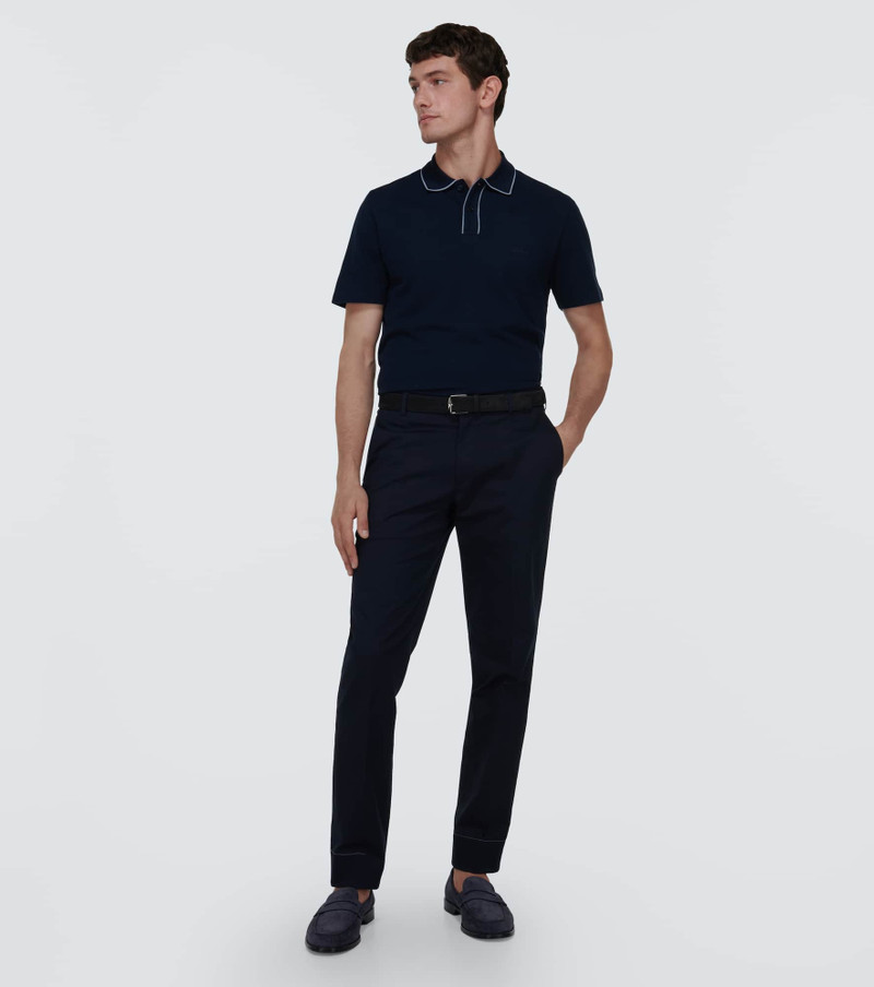 Brioni 로고 자수 면 폴로 셔츠 outlook