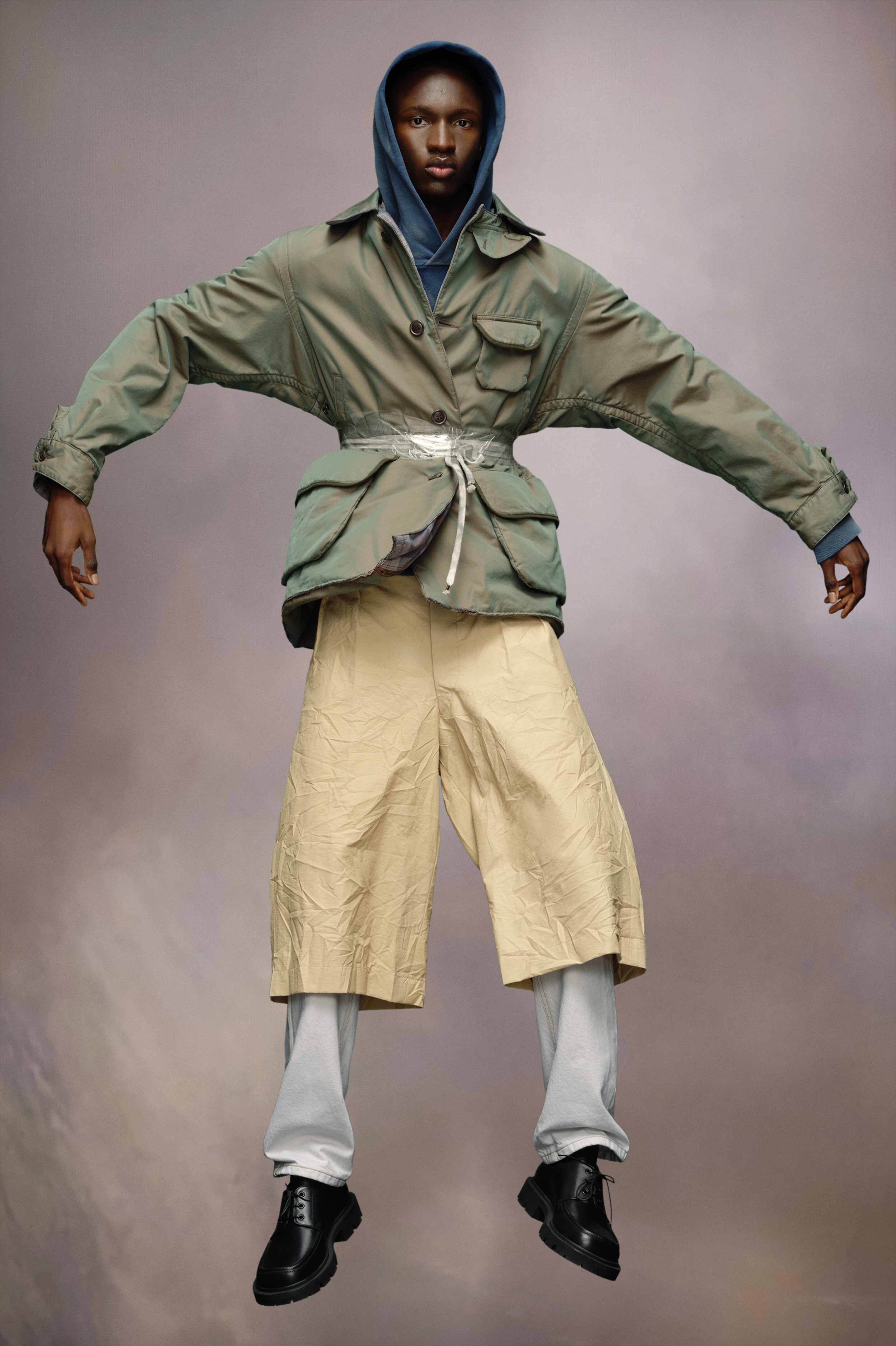 Maison Margiela Distressed tonic cotton jacket | REVERSIBLE
