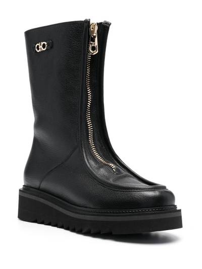 FERRAGAMO 50mm zip-front leather boots outlook