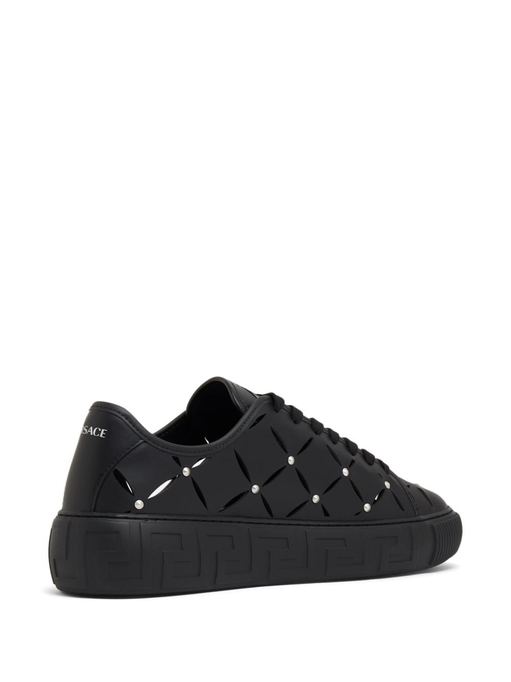 perforated studded sneakers - 3