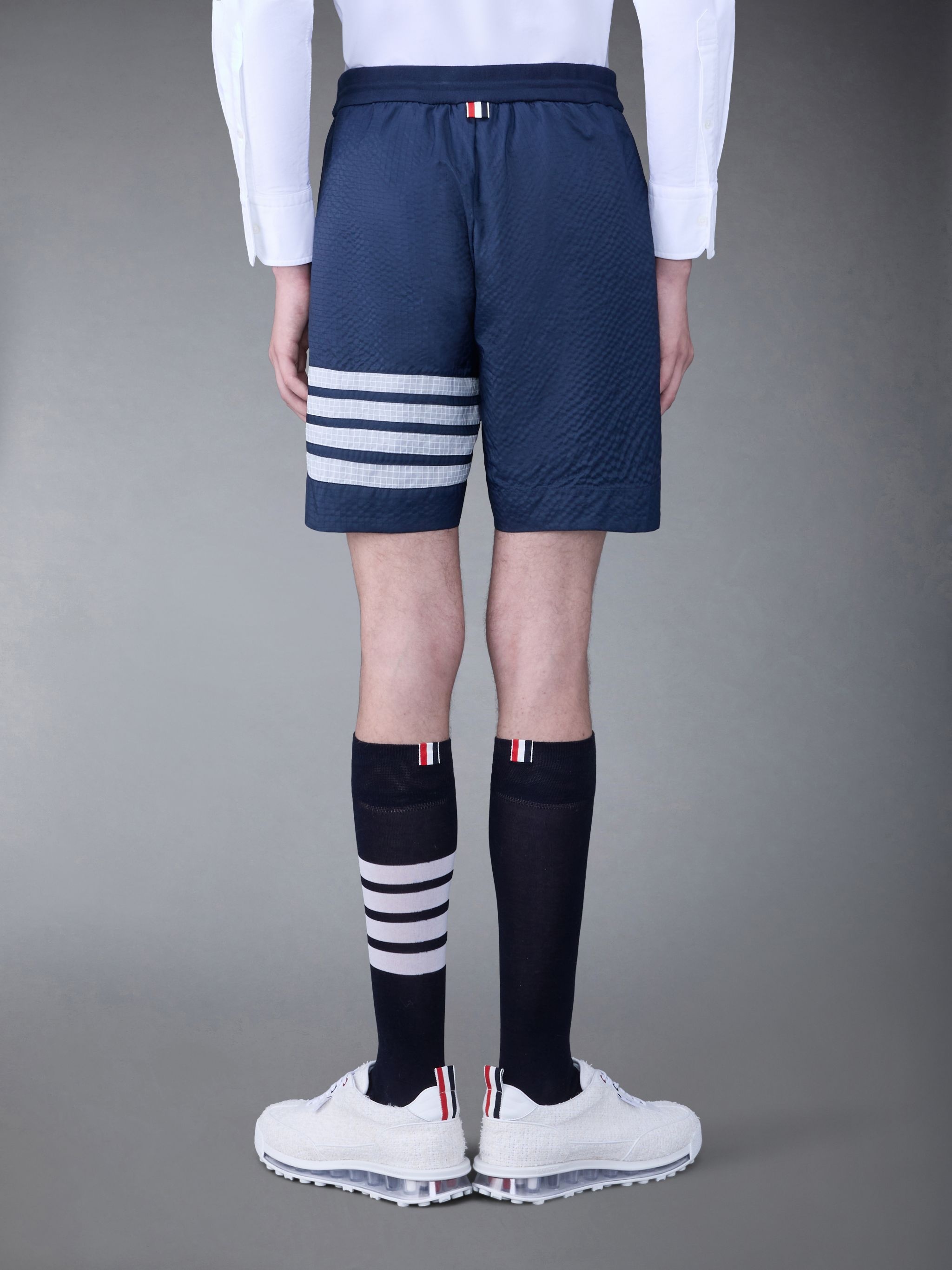 Thom Browne 4-Bar stripe track shorts outlook