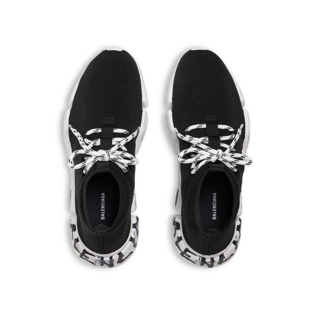 Men's Speed Recycled Knit Sneaker in Black/white