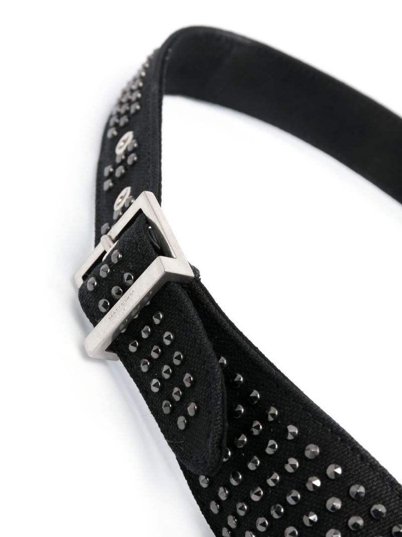 YSL-plaque studded shoulder bag - 4