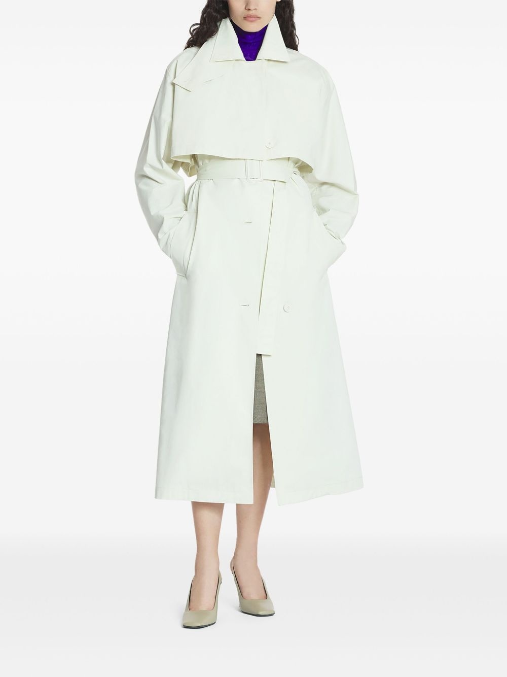 belted trench coat - 2