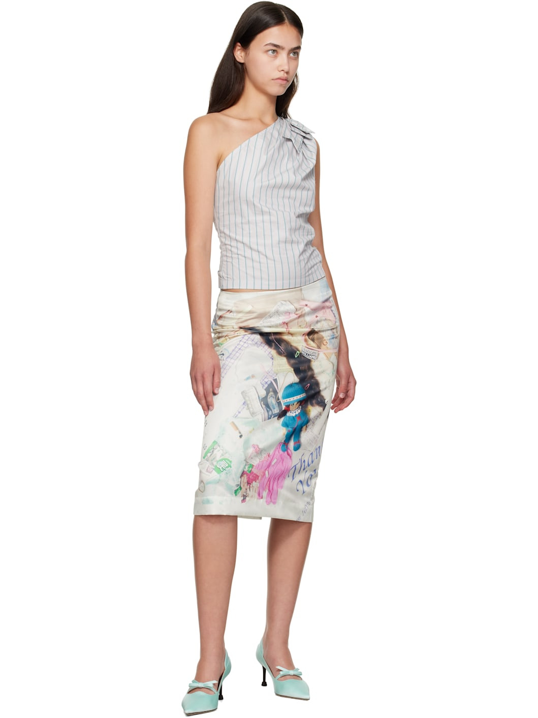 Multicolor Printed Midi Skirt - 4