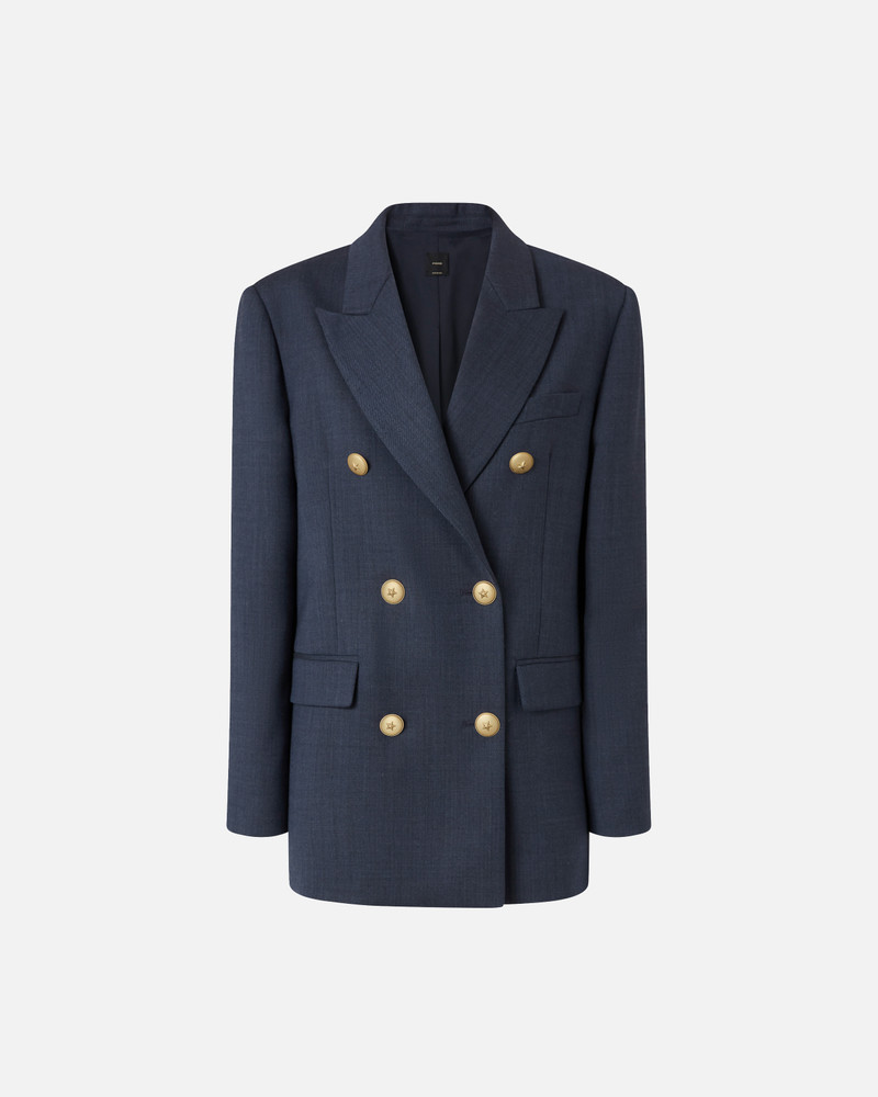 DOUBLE-BREASTED WOOL BLAZER WITH GOLDEN BUTTONS 1