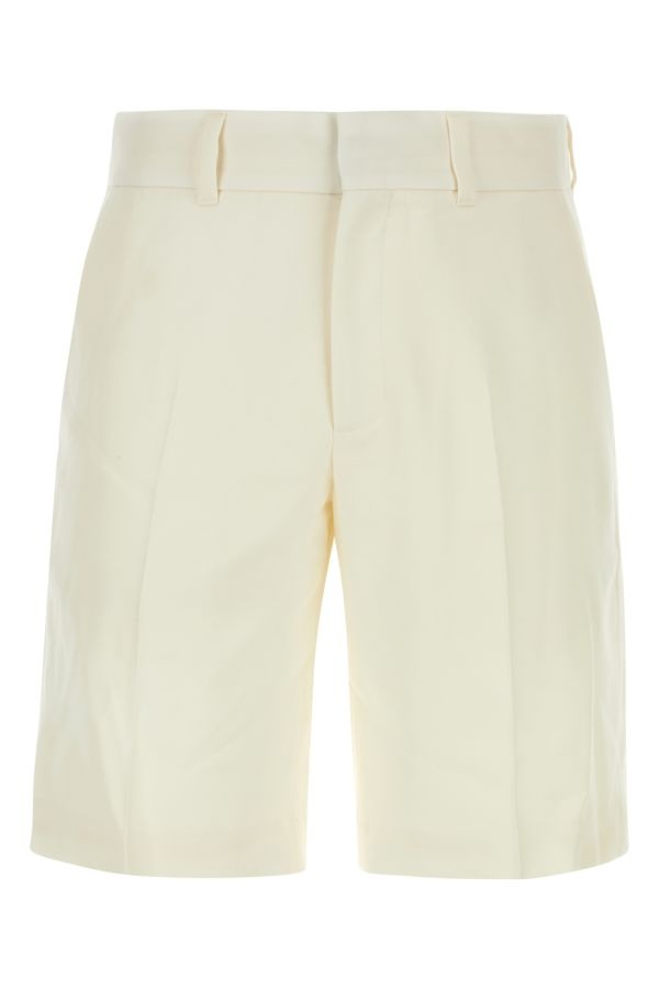 CASABLANCA MAN Ivory Gabardine Bermuda Shorts - 1