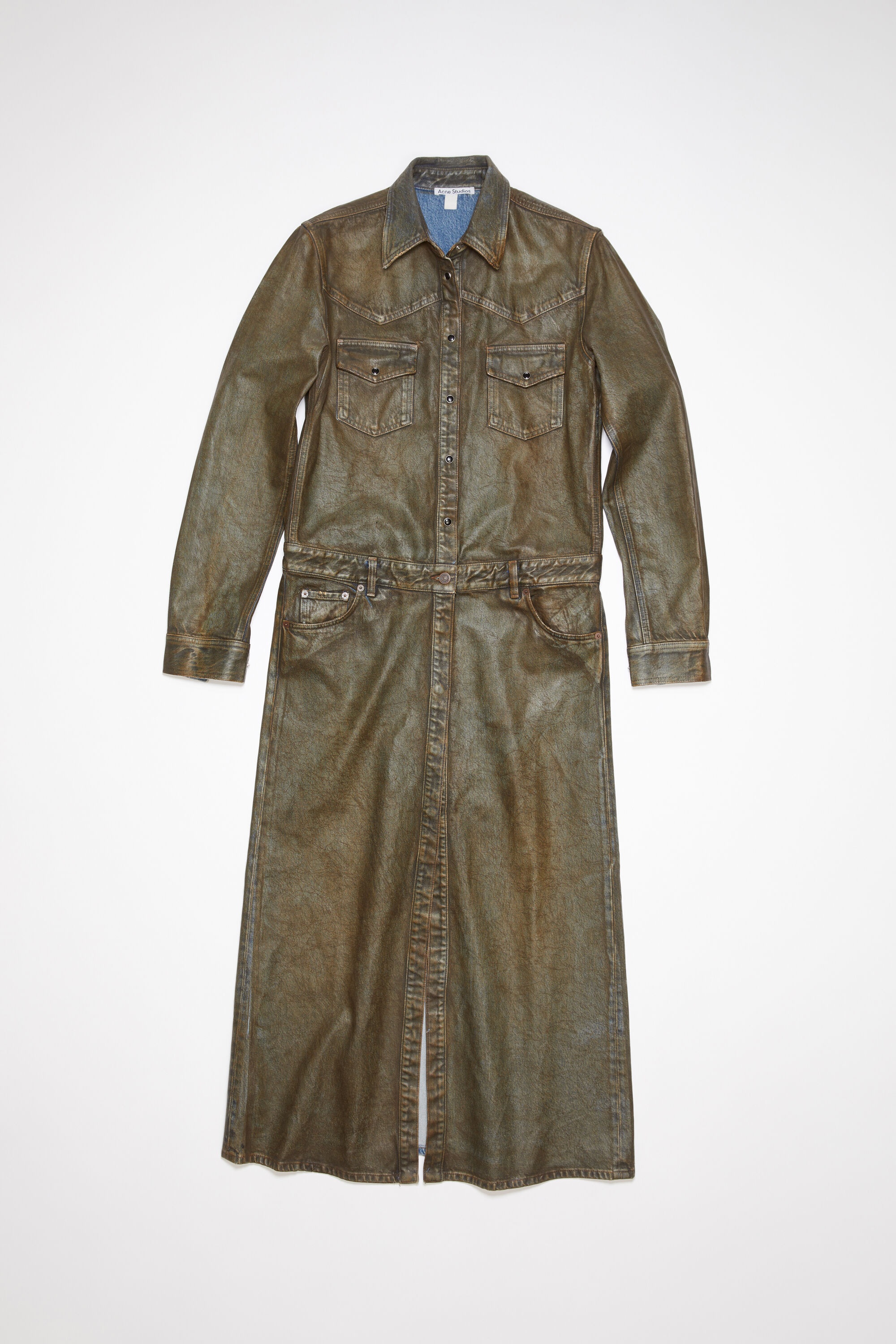 Denim dress - Blue/beige - 1