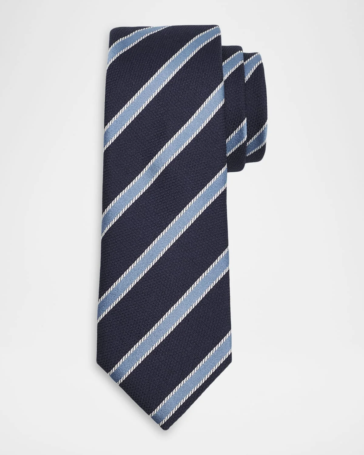 Men & apos;s Diagonal Stripe Silk Tie - 1