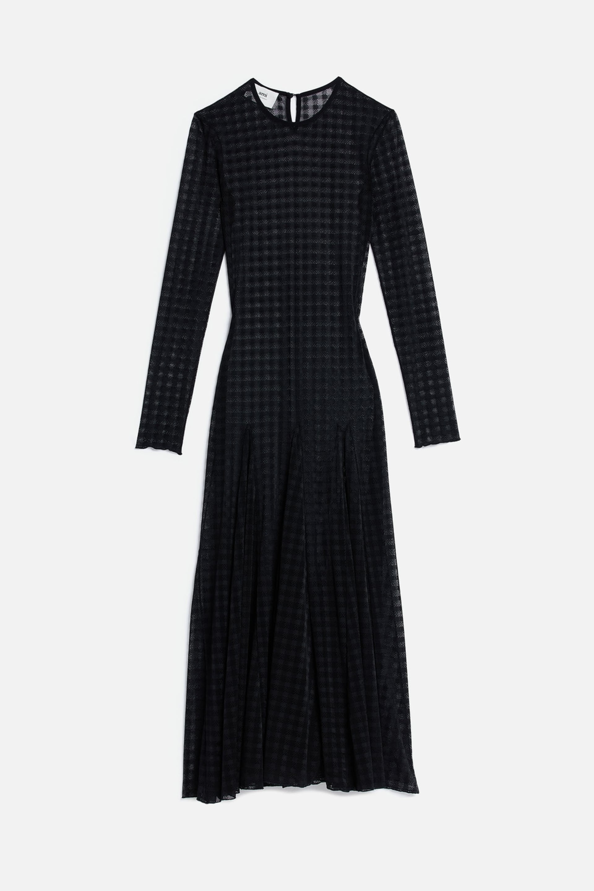 Gingham Pattern Lace Dress - 1