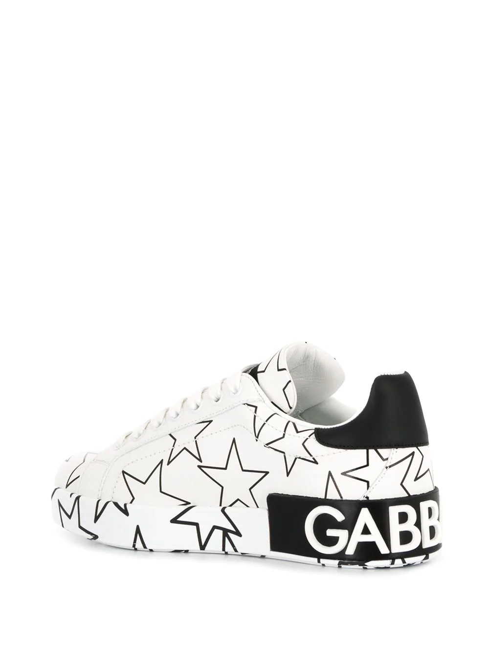 mixed star print Portofino sneakers - 3