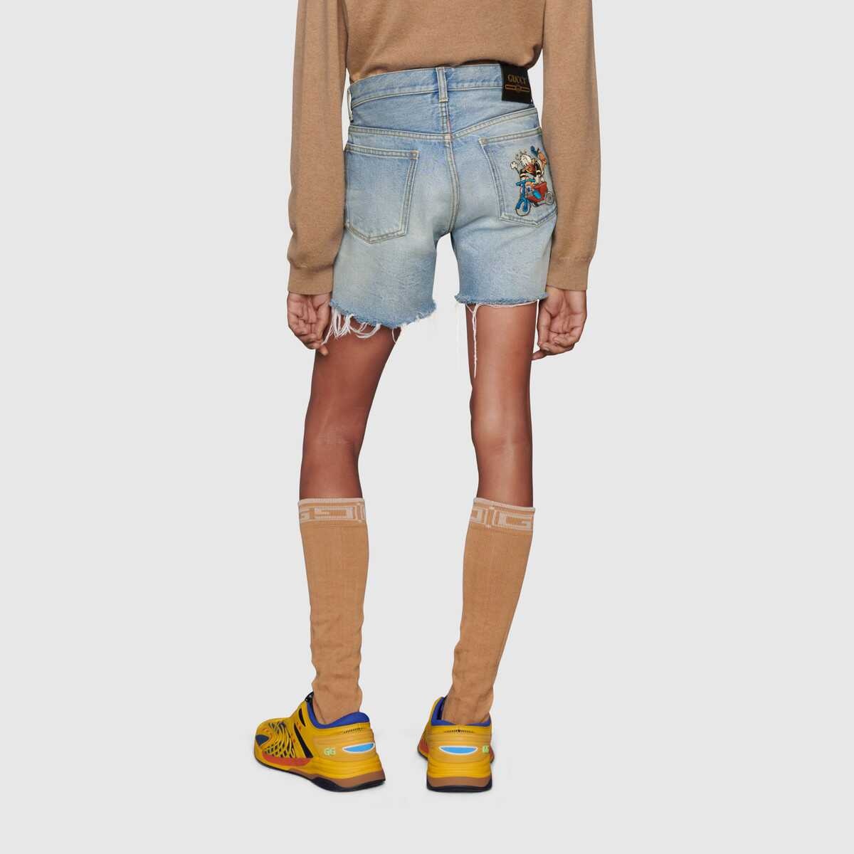 Disney x Gucci Donald Duck eco denim shorts - 5