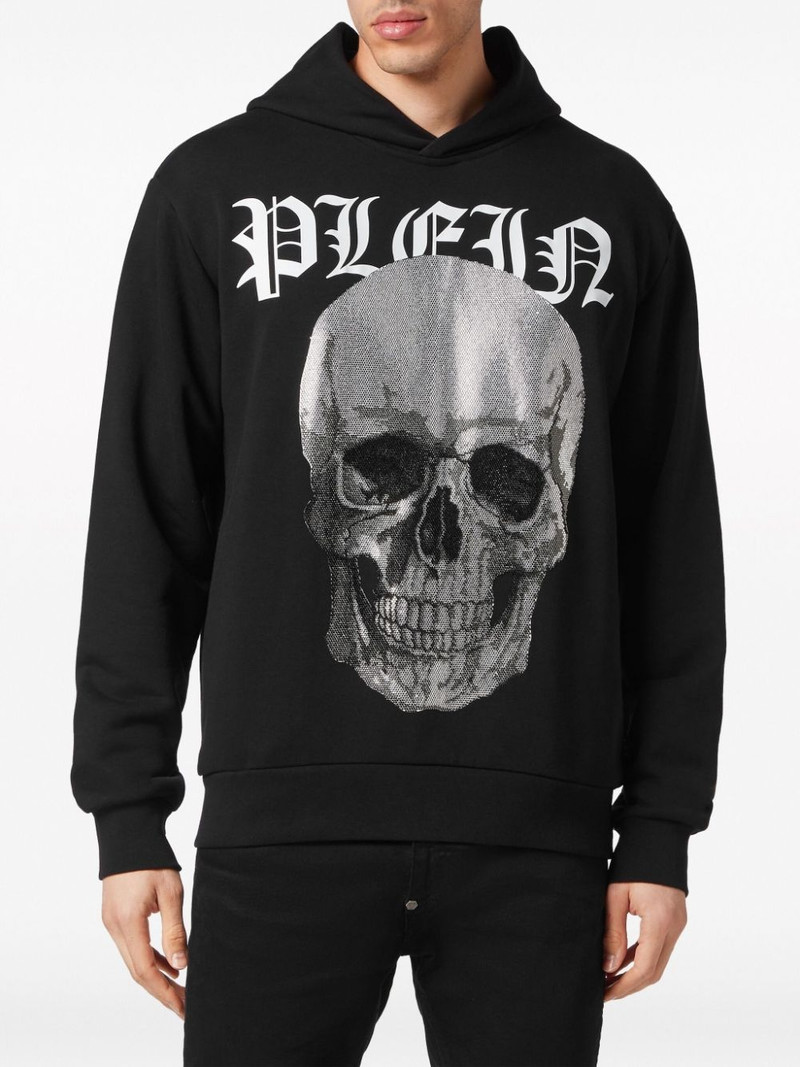 skull-print rhinestone-embellished hoodie 3