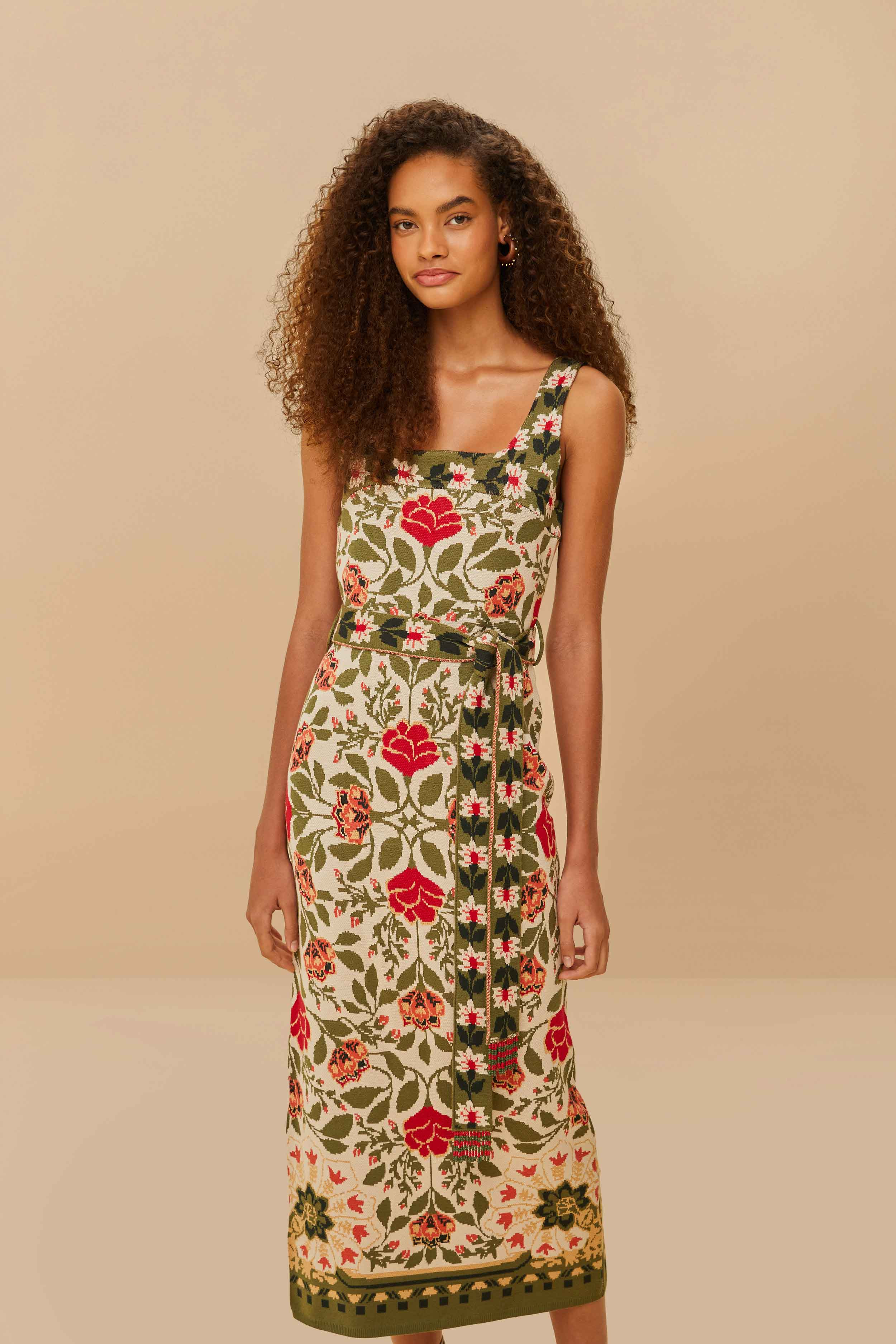Sand Garden Tapestry Knit Dress - 2