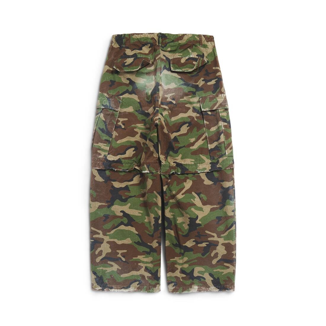 Large Cargo Pants in Dark Green - 6