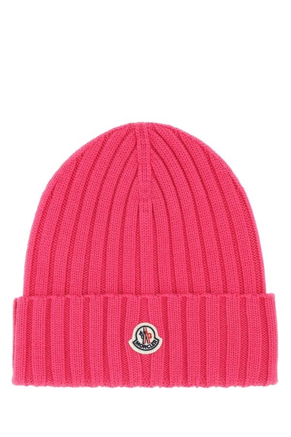 Fuchsia wool beanie hat - 1