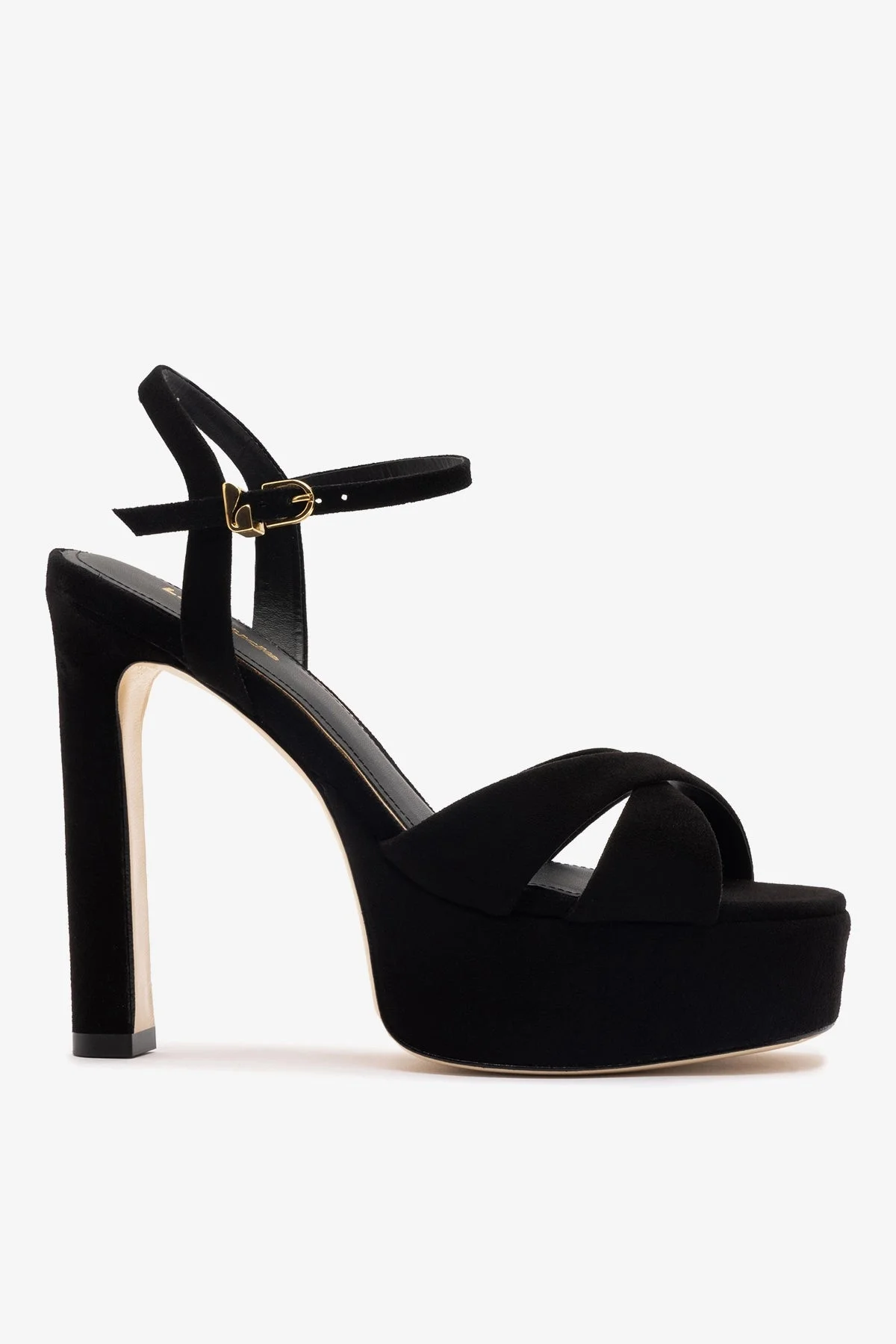 Bianca High Platform Sandal In Black Suede - 1